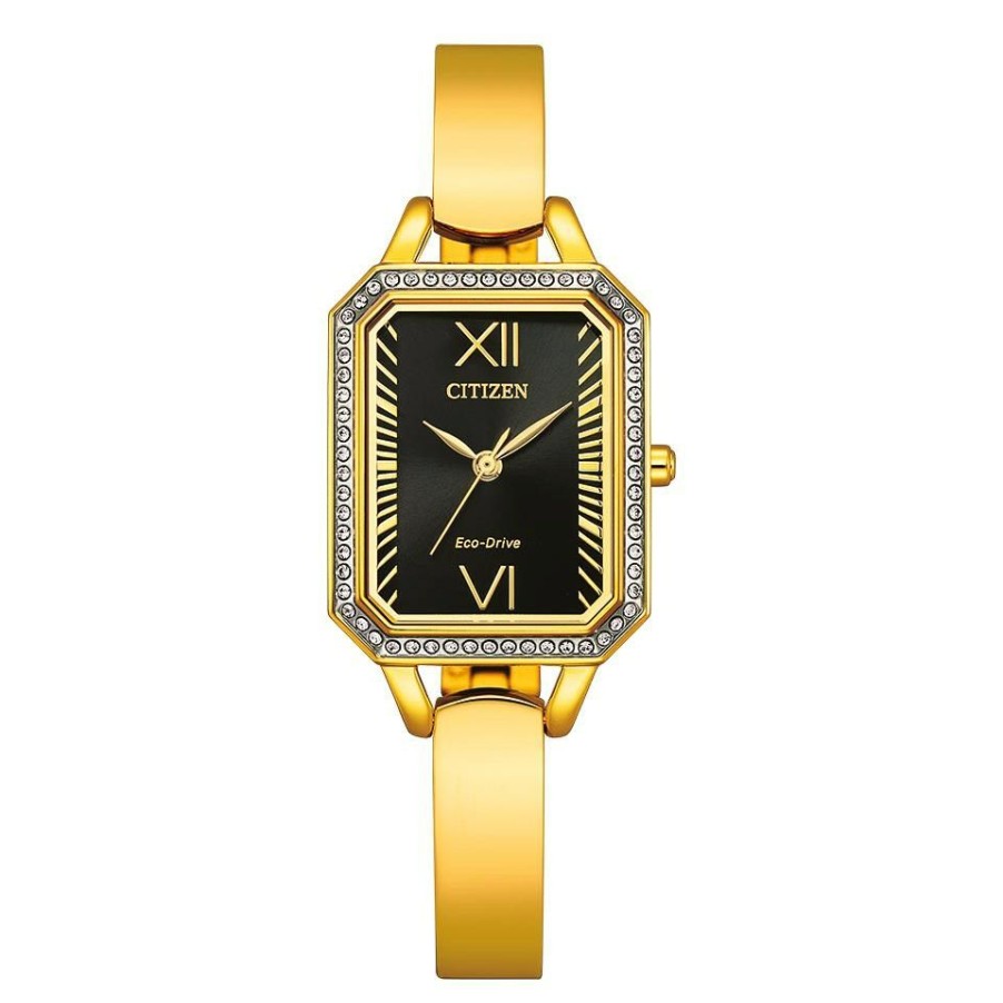 Best * Citizen Em0982-54E Gold Plated Eco-Drive Bangle Watch W9163 Limit Offer