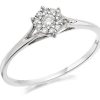 Hot * 9Ct White Gold Diamond Cluster Ring 13Pts Exclusive D6857 Excellent