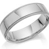 Wholesale * Palladium 500 Millegrain Edge Wedding Ring 6Mm R1214 Closeout Sale