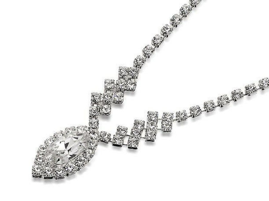 Hot * Diamante Marquise Necklet J5330 Cheap