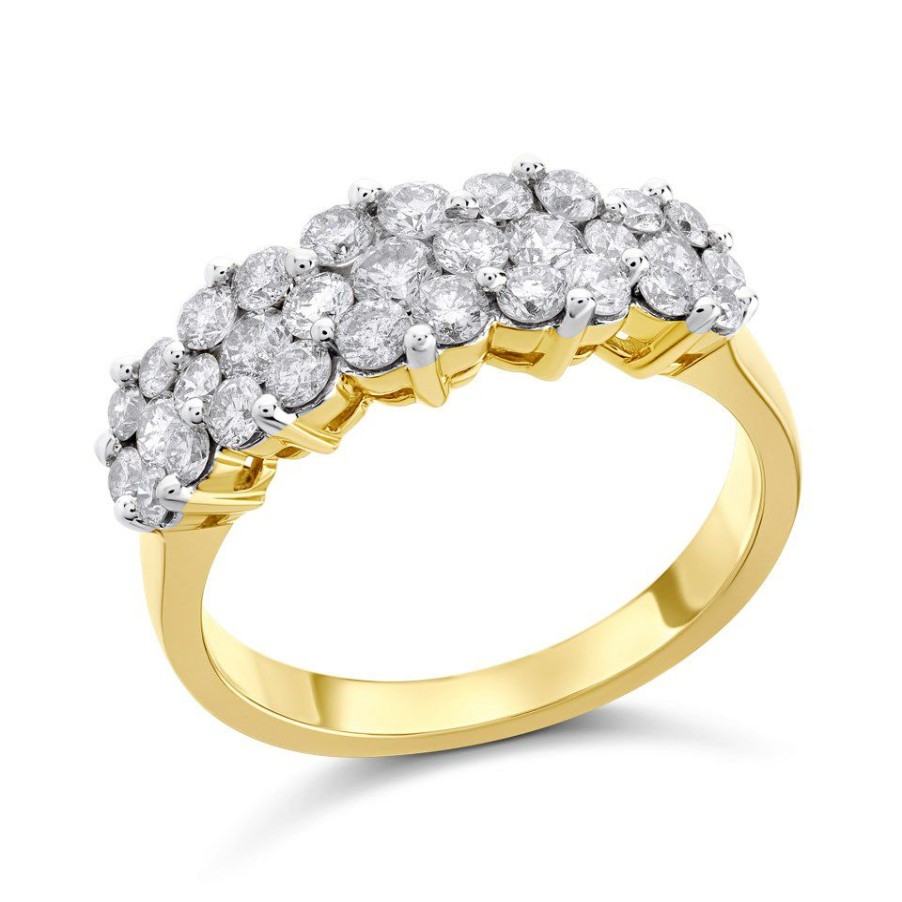 Wholesale * 9Ct Gold 1 Carat Diamond Cluster Band Ring Z5133 Outlet