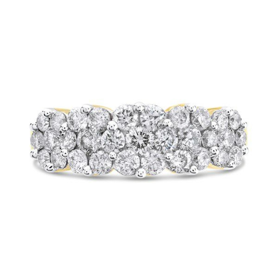 Wholesale * 9Ct Gold 1 Carat Diamond Cluster Band Ring Z5133 Outlet