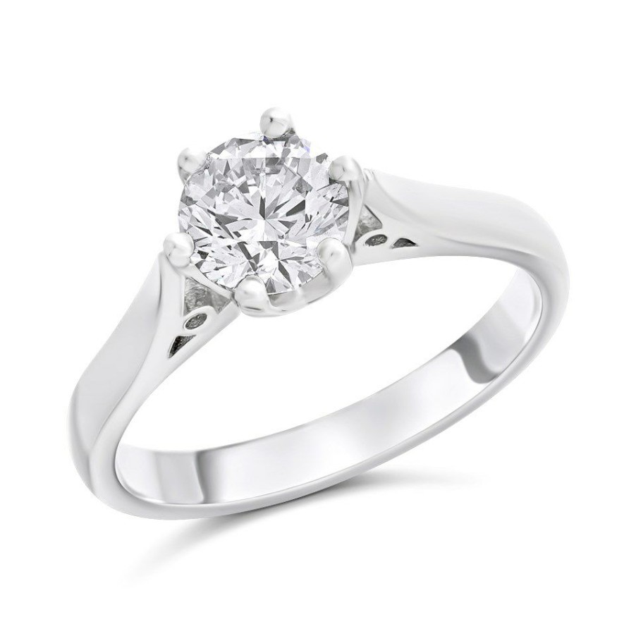 New * Platinum 1 Carat Diamond Solitaire Engagement Ring O-P/Si1 H10499 Reliable Quality