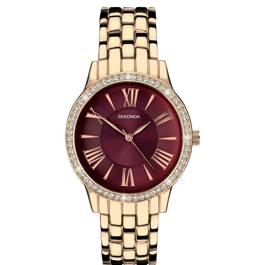 Online * Sekonda 40290 Rose Gold Plated Bracelet Watch W32242 Closeout Sale