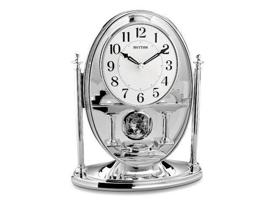 Best * Rhythm Crystal Pendulum Mantel Clock C3006 Closeout Sale