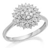 Online * 9Ct White Gold Diamond Cluster Ring 60Pts D72123 Reasonable Price