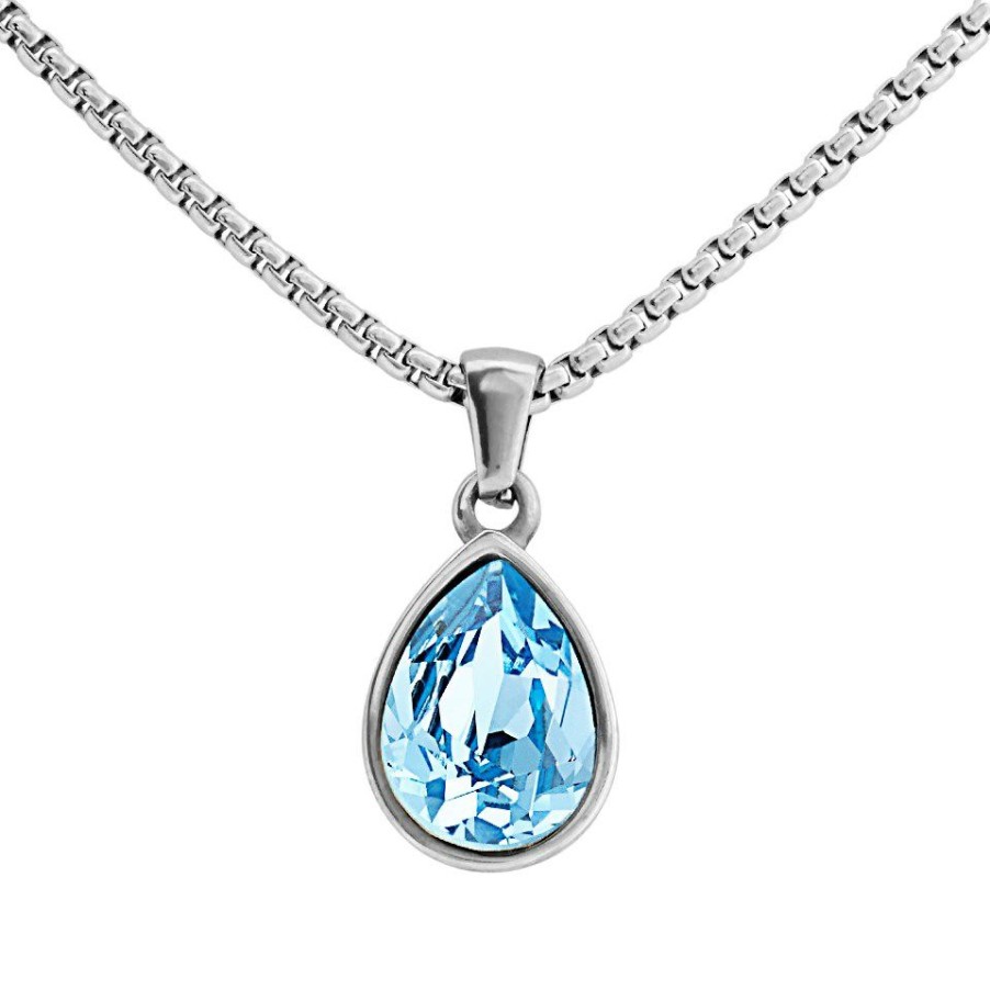 Hot * Olive Weber Delite Aqua Crystal Necklet J8526 Wholesale