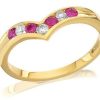 Wholesale * 18Ct Gold Diamond And Ruby Wishbone Ring 15Pts D4874 Official