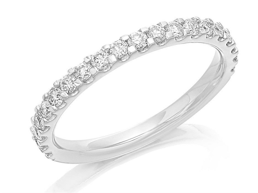 Wholesale * 9Ct White Gold Diamond Half Eternity Ring 1/2Ct Agi Certificated D66101 With Discount