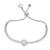 Best * Anne Klein Silver Tone Crystal Slider Bracelet J78198 Reliable Quality