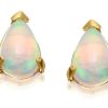 New * 9Ct Gold Pear Shaped Opal Stud Earrings 6Mm G0440 Best Guaranteed