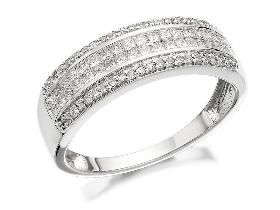 New * 9Ct White Gold Diamond Band Ring 1/2Ct D7249 Best Price