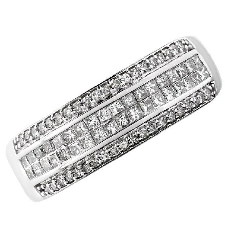 New * 9Ct White Gold Diamond Band Ring 1/2Ct D7249 Best Price