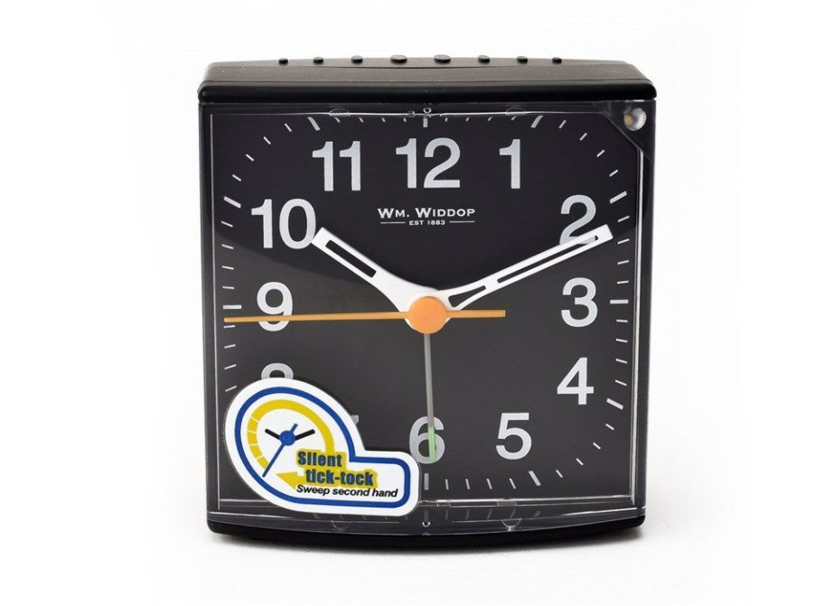 Online * Silent Sweep Black Alarm Clock C06101 Closeout Sale