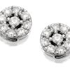 Best * Briolette Silver Cubic Zirconia Flower Earrings J7714 Popular