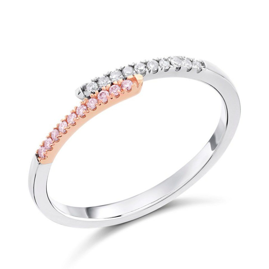 Wholesale * One In A Million 9Ct Two Colour Gold Pink Diamond Ring 10Pts D7838 Reasonable Price