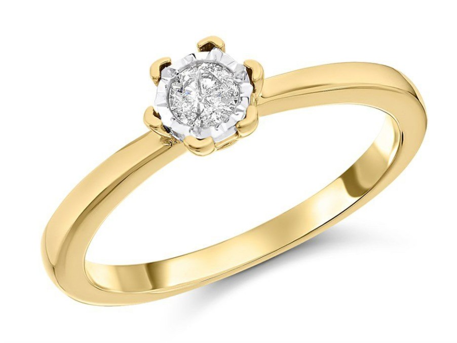 Online * 9Ct Gold Diamond Solitaire Engagement Ring 15Pts D5134 Reliable Quality