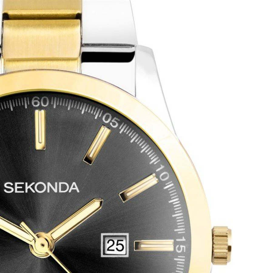 Wholesale * Sekonda 30049 Two Tone Black Dial Bracelet Watch W31295 Best Price