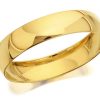 Online * 9Ct Gold D Shaped Wedding Ring 4Mm R5204 Outlet