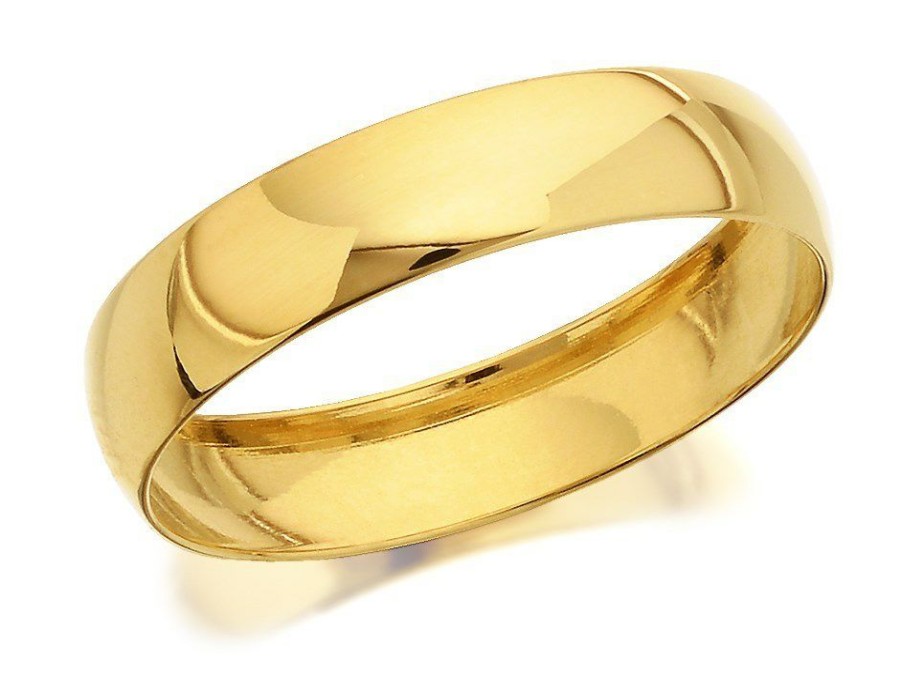 Online * 9Ct Gold D Shaped Wedding Ring 4Mm R5204 Outlet