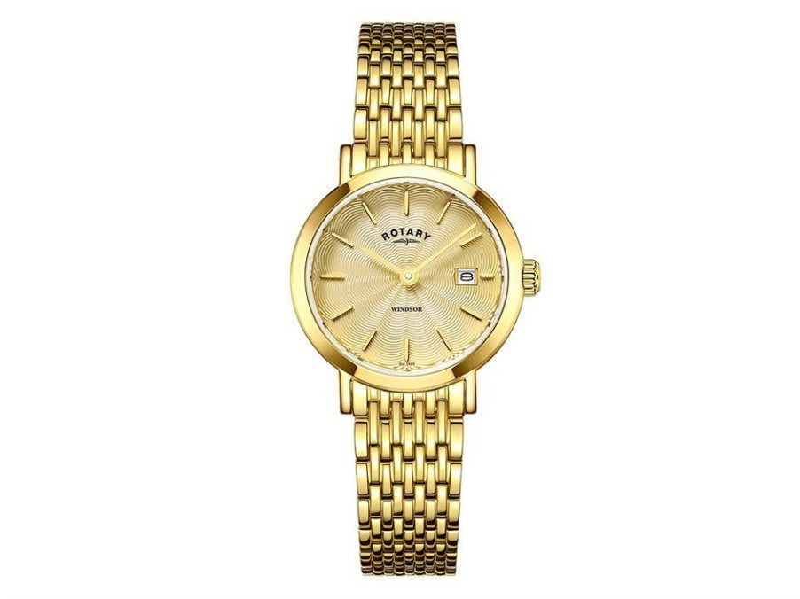 Online * Rotary Lb05303/03 Windsor Gold Plated Bracelet Watch W6383 Exactly Discount