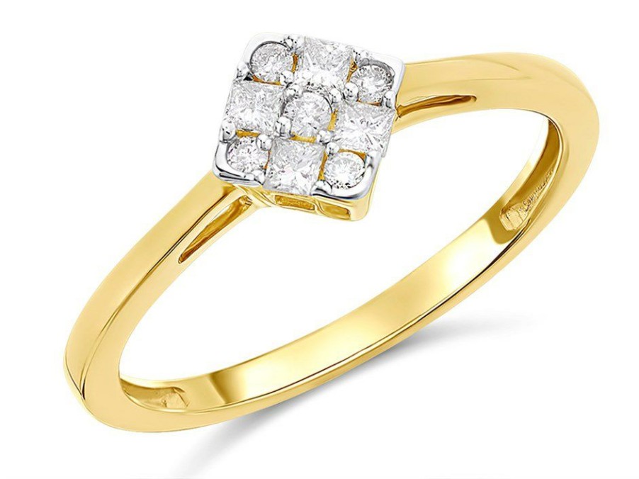 Wholesale * 9Ct Gold Diamond Cluster Ring 20Pts D6072 Limit Offer