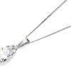 Best * 9Ct White Gold Cubic Zirconia Pear Cluster Pendant And Chain R7010 Limited Edition