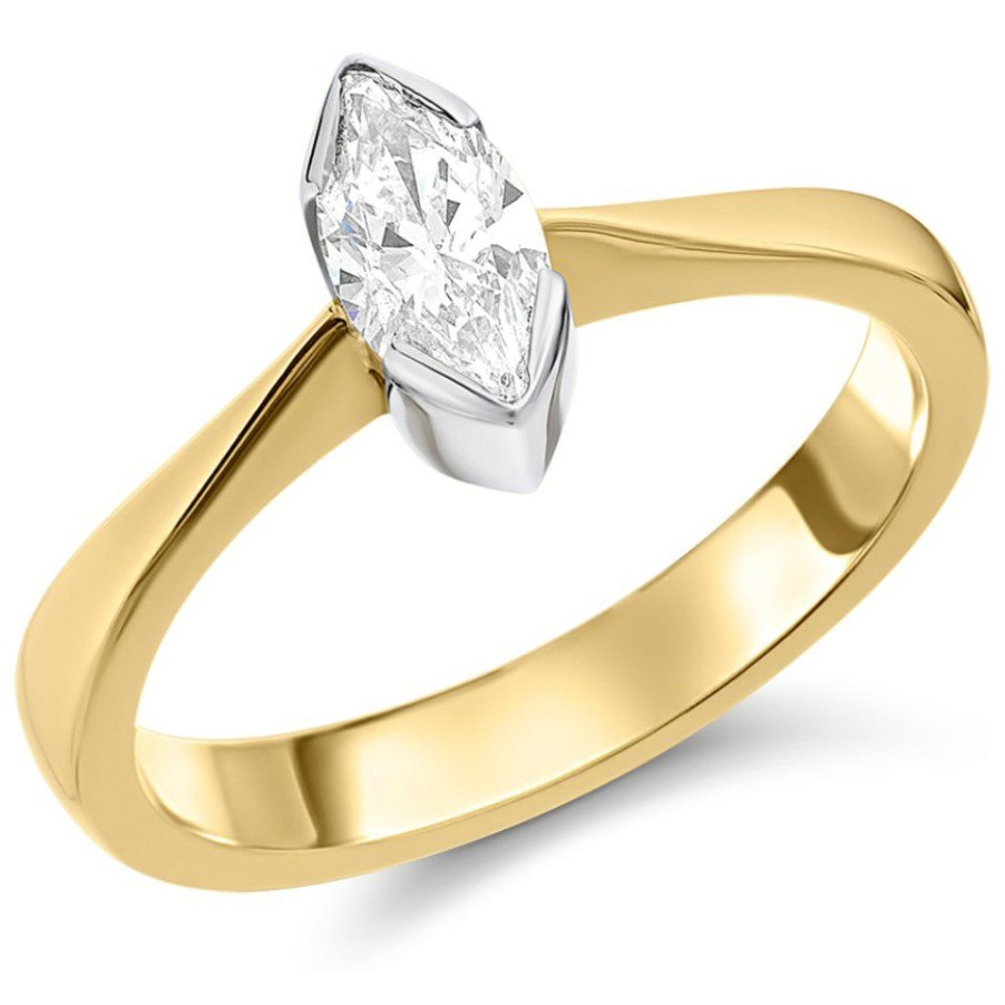 Wholesale * 18Ct Gold Diamond Solitaire Engagement Ring 40Pts F/I1 H04239 Reliable Quality