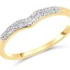 Hot * 9Ct Gold Diamond Wishbone Ring 10Pts Z50895 Reasonable Price