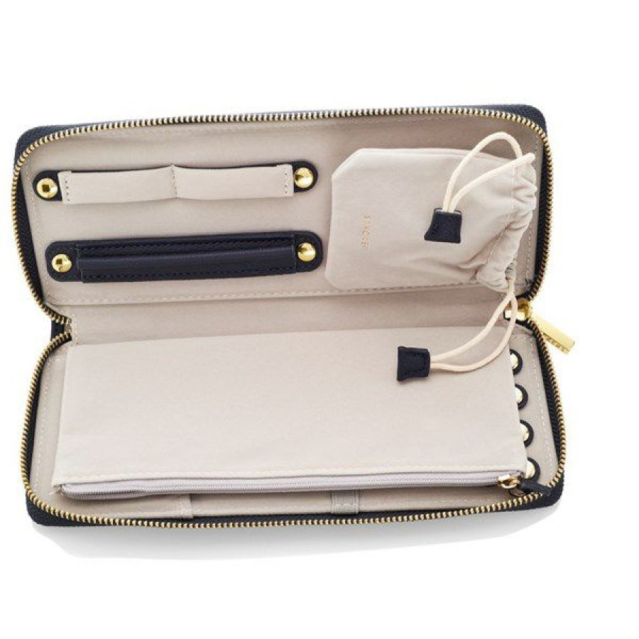 Hot * Navy Travel Jewellery Case P5874 Reasonable Price