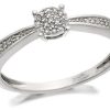 Clearance * 9Ct White Gold Diamond Cluster Ring 8Pts Exclusive D6677 Large Choice