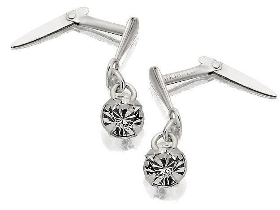 Hot * Silver Crystal Andralok Drop Earrings 12Mm Drop F9912 Popular