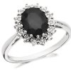 Wholesale * 9Ct White Gold Sapphire And Diamond Cluster Ring D7751 Outlet