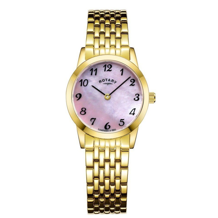 Clearance * Rotary Lb00398/07 Gold Plated Bracelet Watch W64136 Closeout Sale