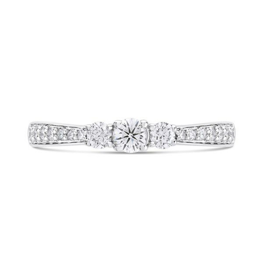 Clearance * Platinum Diamond Trilogy Ring 1/3Ct Agi Certificated D08123 Limit Offer