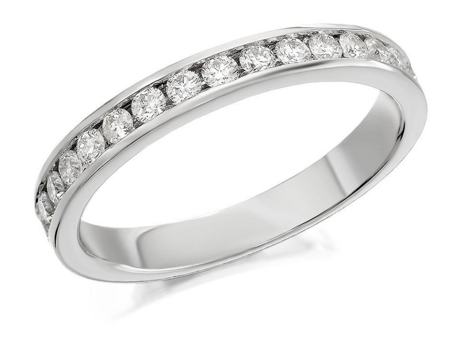 Wholesale * 9Ct White Gold Diamond Half Eternity Ring 1/2Ct Agi Certificated D6653 Popular