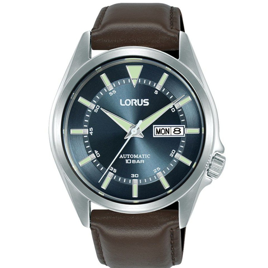 Best * Lorus Rl427Bx9 Automatic Blue Dial Brown Leather Strap Watch W16268 Popular