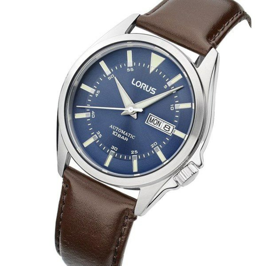 Best * Lorus Rl427Bx9 Automatic Blue Dial Brown Leather Strap Watch W16268 Popular