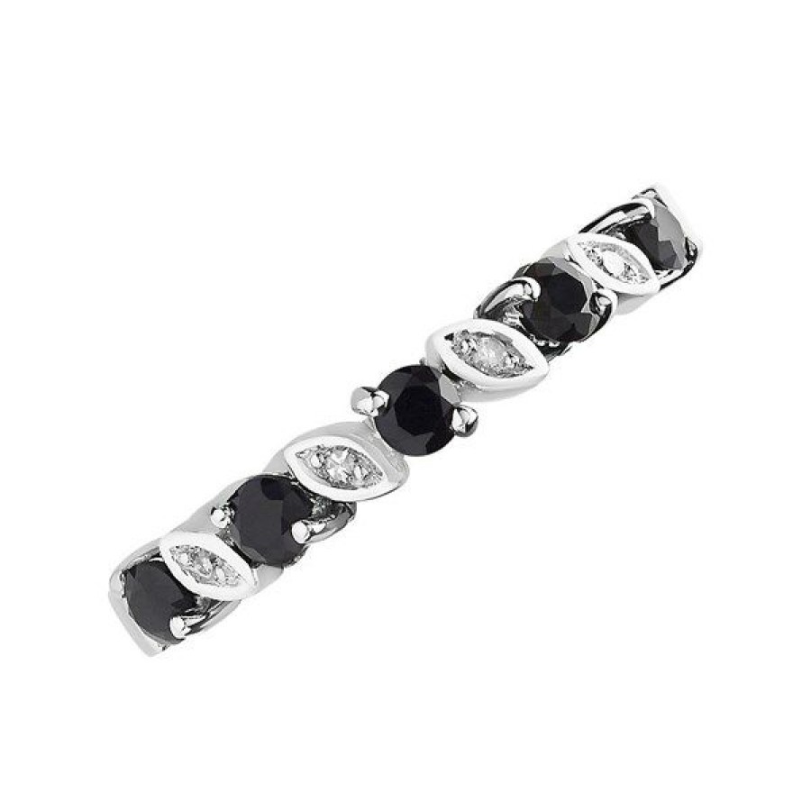 Wholesale * 9Ct White Gold Sapphire And Diamond Half Eternity Ring D7785 Best Price