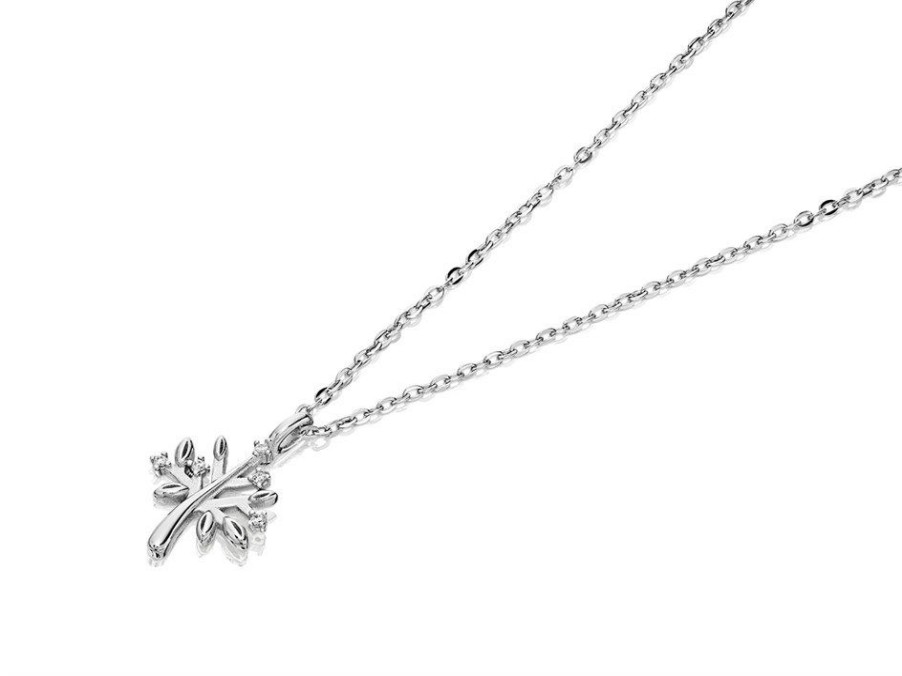 Online * Fossil Jfs00550040 Silver Cubic Zirconia Tree Of Life Necklace J4859 With Discount