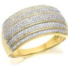 New * 9Ct Gold Five Row Diamond Band Ring 1/2Ct D9209 Closeout Sale