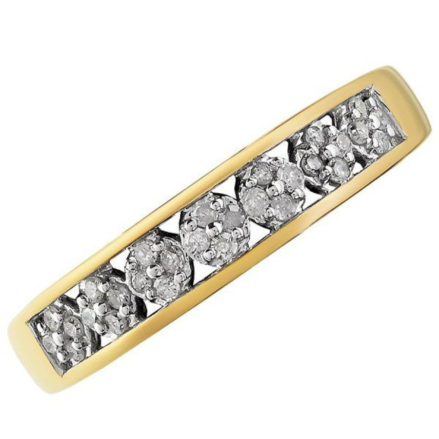 Wholesale * 9Ct Gold Diamond Band Ring 14Pts Exclusive D6017 Popular