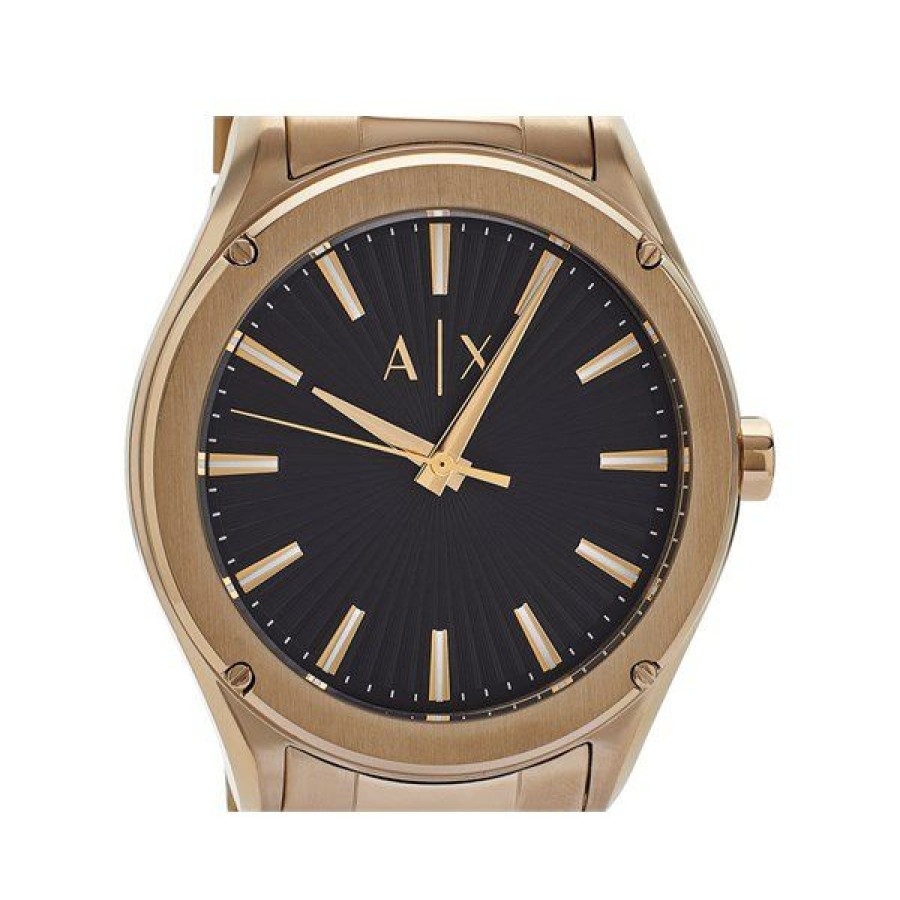 Online * Armani Exchange Ax2801 Gold Plated Black Dial Watch W65154 Cheaper