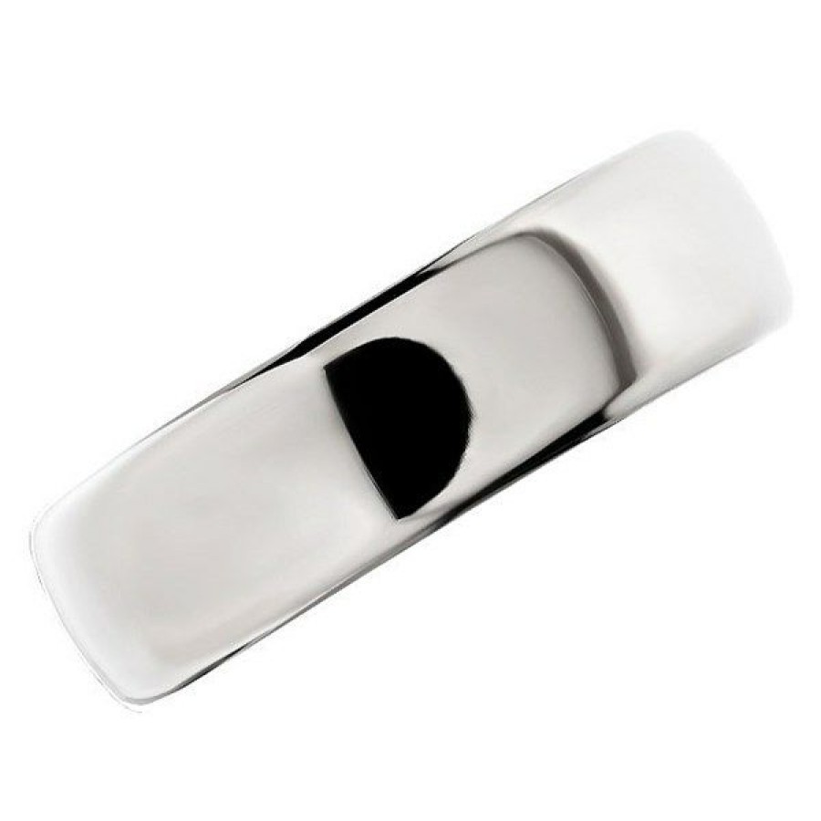 Clearance * Titanium Polished Finish Band Ring 7Mm J1002 Cheap