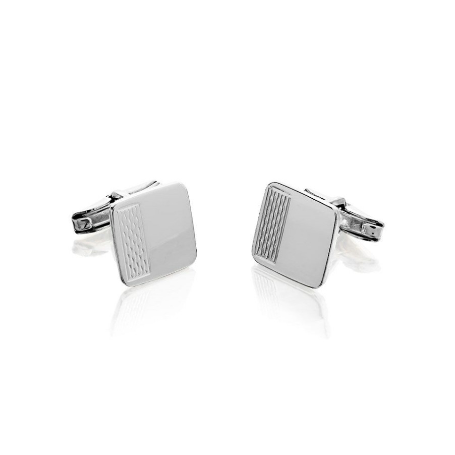 Clearance * Sterling Silver Square Cufflinks A4725 Reasonable Price