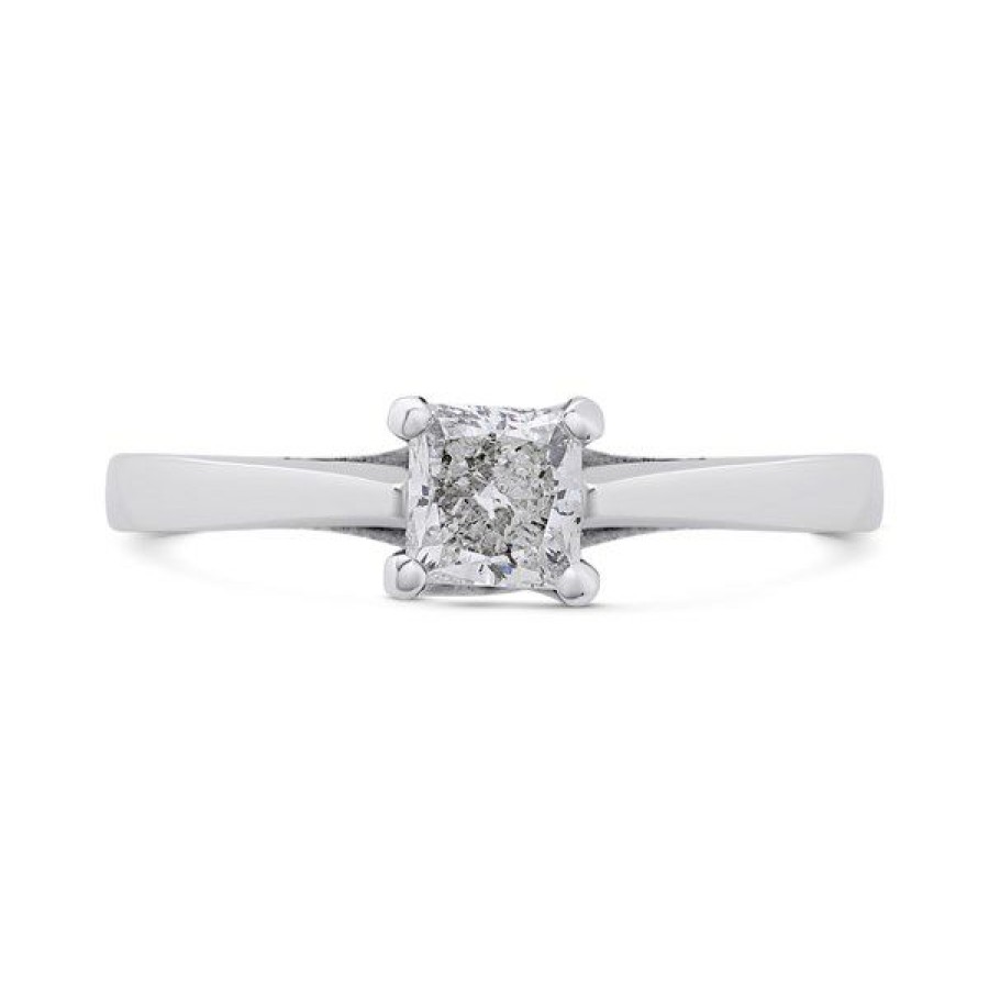 Clearance * 18Ct White Gold Diamond Solitaire Engagement Ring 71Pts I/I1 H07341 Best Guaranteed