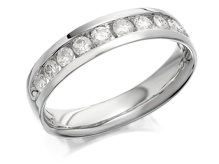 Hot * 9Ct White Gold Diamond Half Eternity Ring 1/2Ct D71100 100% Guarantee