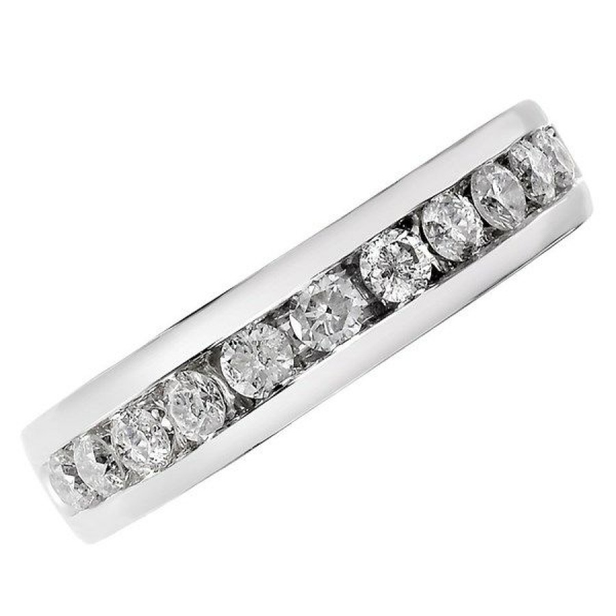 Hot * 9Ct White Gold Diamond Half Eternity Ring 1/2Ct D71100 100% Guarantee