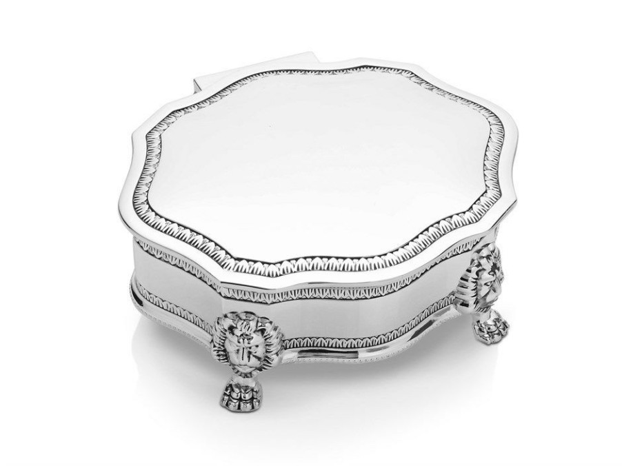 New * Sophia Silver Plated Velvet Lined Trinket Box P6038 Wholesale