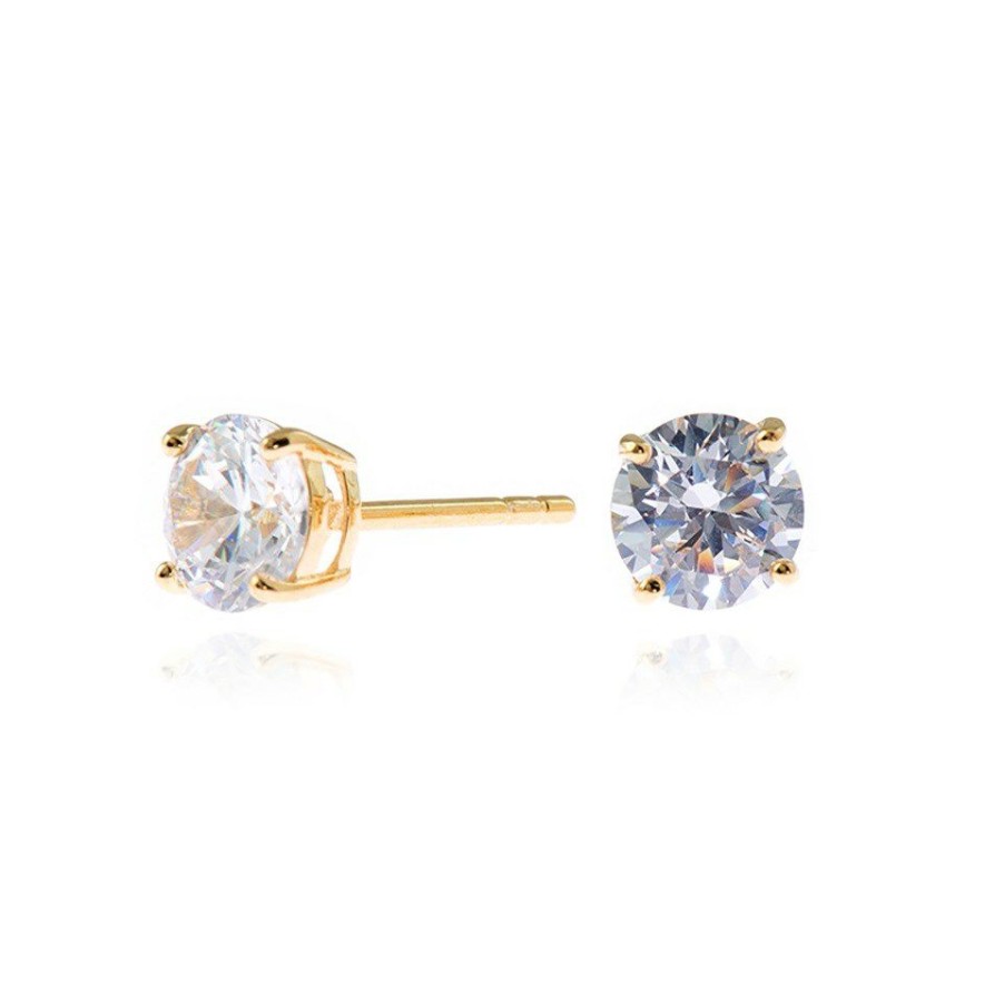 New * Cachet Lana Gold Plated Silver Cubic Zirconia Stud Earrings J7463 Popular